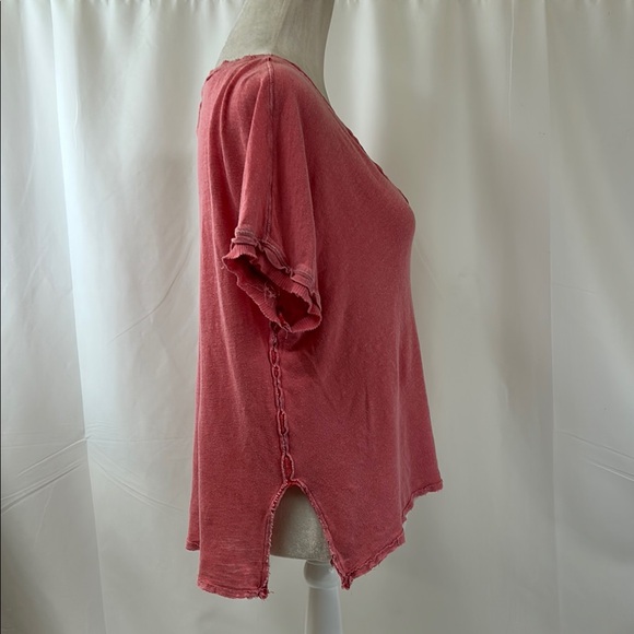 We the Free Soft Pink Relaxed V-Neck Short Sleeve Tee Size XS - Picture 4 of 10